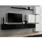 Meuble TV Mural Design "Switch IX" 310cm Noir & Blanc|Meuble TV|Paris Prix