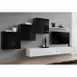 Meuble TV Mural Design "Switch X" 330cm Noir & Blanc|Meuble TV|Paris Prix