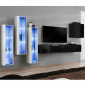 Meuble TV Mural Design "Switch XIII" 330cm Noir & Blanc|Meuble TV|Paris Prix