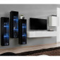 Meuble TV Mural Design "Switch XIII" 330cm Blanc & Noir|Meuble TV|Paris Prix