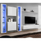 Meuble TV Mural Design "Switch XVI" 330cm Blanc|Meuble TV|Paris Prix