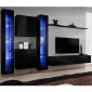 Meuble TV Mural Design "Switch XVI" 330cm Noir|Meuble TV|Paris Prix
