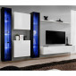 Meuble TV Mural Design "Switch XVI" 330cm Blanc & Noir|Meuble TV|Paris Prix