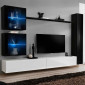 Meuble TV Mural Design "Switch XVIII" 280cm Blanc & Noir|Meuble TV|Paris Prix