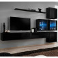 Meuble TV Mural Design "Switch XIX" 310cm Noir|Meuble TV|Paris Prix