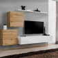 Meuble TV Mural Design "Switch V" 250cm Naturel & Blanc|Meuble TV|Paris Prix