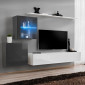 Meuble TV Mural Design "Switch XV" 260cm Blanc & Gris|Meuble TV|Paris Prix