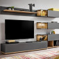Meuble TV Design "Silk" 240cm Gris & Naturel|Meuble TV|Paris Prix