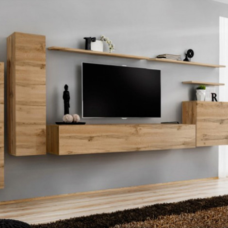 Meuble TV Mural Design "Switch I" 330cm Naturel|Meuble TV|Paris Prix