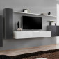Meuble TV Mural Design "Switch I" 330cm Gris & Blanc|Meuble TV|Paris Prix