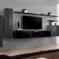Meuble TV Mural Design "Switch I" 330cm Gris & Noir|Meuble TV|Paris Prix