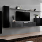 Meuble TV Mural Design "Switch I" 330cm Noir & Gris|Meuble TV|Paris Prix