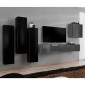 Meuble TV Mural Design "Switch III" 330cm Noir & Gris|Meuble TV|Paris Prix