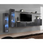 Meuble TV Mural Design "Switch XI" 330cm Gris|Meuble TV|Paris Prix