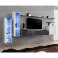 Meuble TV Mural Design "Switch XI" 330cm Blanc & Gris|Meuble TV|Paris Prix
