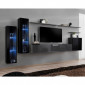 Meuble TV Mural Design "Switch XI" 330cm Noir & Gris|Meuble TV|Paris Prix
