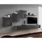 Meuble TV Mural Design "Switch X" 330cm Gris|Meuble TV|Paris Prix