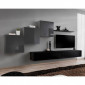 Meuble TV Mural Design "Switch X" 330cm Gris & Noir|Meuble TV|Paris Prix