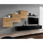 Meuble TV Mural Design "Switch X" 330cm Naturel & Noir|Meuble TV|Paris Prix