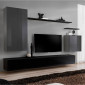Meuble TV Mural Design "Switch II" 270cm Gris & Noir|Meuble TV|Paris Prix