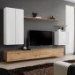 Meuble TV Mural Design "Switch II" 270cm Blanc & Naturel|Meuble TV|Paris Prix
