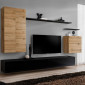 Meuble TV Mural Design "Switch II" 270cm Naturel & Noir|Meuble TV|Paris Prix