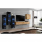 Meuble TV Mural Design "Switch XIII" 330cm Naturel & Noir|Meuble TV|Paris Prix