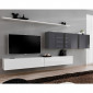 Meuble TV Mural Design "Switch VII" 340cm Blanc & Gris|Meuble TV|Paris Prix