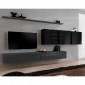 Meuble TV Mural Design "Switch VII" 340cm Gris & Noir|Meuble TV|Paris Prix