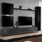 Meuble TV Mural Design "Switch VIII" 280cm Noir & Gris|Meuble TV|Paris Prix