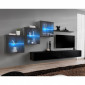 Meuble TV Mural Design "Switch XX" 330cm Noir & Gris|Meuble TV|Paris Prix
