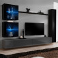 Meuble TV Mural Design "Switch XVIII" 280cm Gris & Noir|Meuble TV|Paris Prix