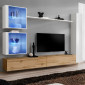 Meuble TV Mural Design "Switch XVIII" 280cm Naturel & Blanc|Meuble TV|Paris Prix