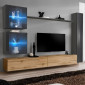 Meuble TV Mural Design "Switch XVIII" 280cm Naturel & Gris|Meuble TV|Paris Prix