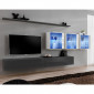 Meuble TV Mural Design "Switch XVII" 340cm Gris & Blanc|Meuble TV|Paris Prix