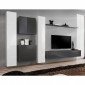 Meuble TV Mural Design "Switch VI" 330cm Gris & Blanc|Meuble TV|Paris Prix