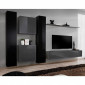 Meuble TV Mural Design "Switch VI" 330cm Gris & Noir|Meuble TV|Paris Prix