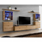 Meuble TV Mural Design "Switch XIV" 320cm Naturel|Meuble TV|Paris Prix