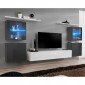 Meuble TV Mural Design "Switch XIV" 320cm Gris & Blanc|Meuble TV|Paris Prix