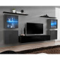 Meuble TV Mural Design "Switch XIV" 320cm Gris & Noir|Meuble TV|Paris Prix