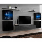 Meuble TV Mural Design "Switch XIV" 320cm Noir & Gris|Meuble TV|Paris Prix