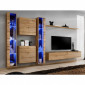 Meuble TV Mural Design "Switch XVI" 330cm Naturel|Meuble TV|Paris Prix