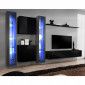 Meuble TV Mural Design "Switch XVI" 330cm Gris & Noir|Meuble TV|Paris Prix