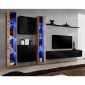 Meuble TV Mural Design "Switch XVI" 330cm Noir & Naturel|Meuble TV|Paris Prix