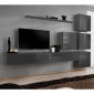Meuble TV Mural Design "Switch IX" 310cm Gris|Meuble TV|Paris Prix