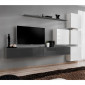 Meuble TV Mural Design "Switch IX" 310cm Gris & Blanc|Meuble TV|Paris Prix