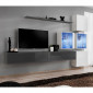 Meuble TV Mural Design "Switch XIX" 310cm Gris & Blanc|Meuble TV|Paris Prix