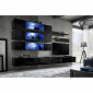 Meuble TV Mural Design "Fly XI" 320cm Noir|Meuble TV|Paris Prix