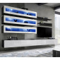 Meuble TV Mural Design "Fly X" 320cm Blanc & Noir|Meuble TV|Paris Prix