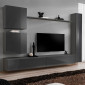 Meuble TV Mural Design "Switch VIII" 280cm Gris|Meuble TV|Paris Prix